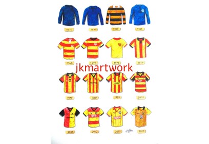 Partick Thistle FC Retro Shirts Wall Art Print